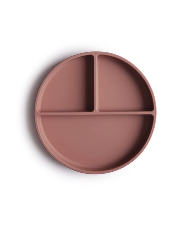 Mushie - Plato c/ventosa silicona solid Mushie rosa oscuro.