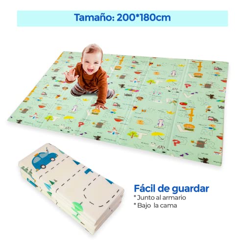 Tapete de juego para bebés, tapete reversible de espuma para el cuidado del  bebé, tapete de juego impermeable para bebés, bebés y niños pequeños