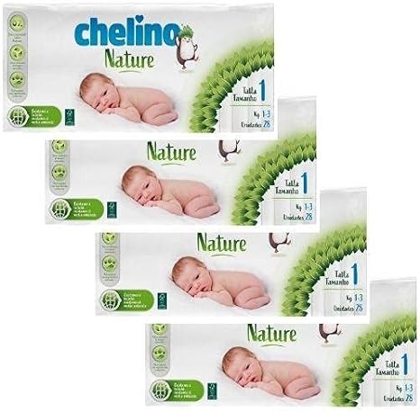 Pack ahorro Pañales T1 1-3 kg Chelino Nature 112 Uds - Petit Oh!